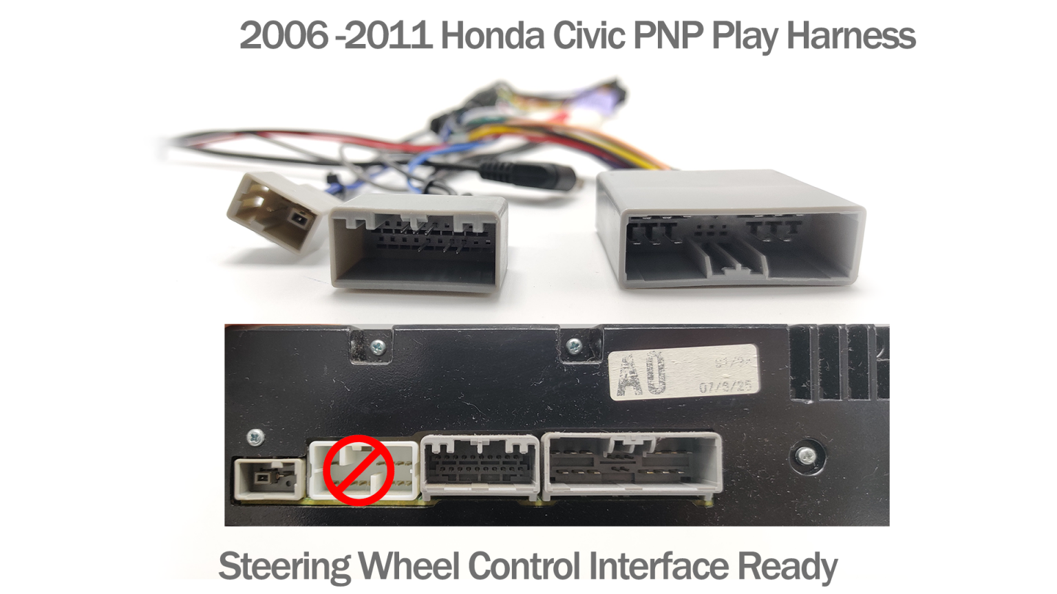 2006 07 08 09 10 2011 Honda Civic/Fit LX EX SI PNP Wired Harness NON