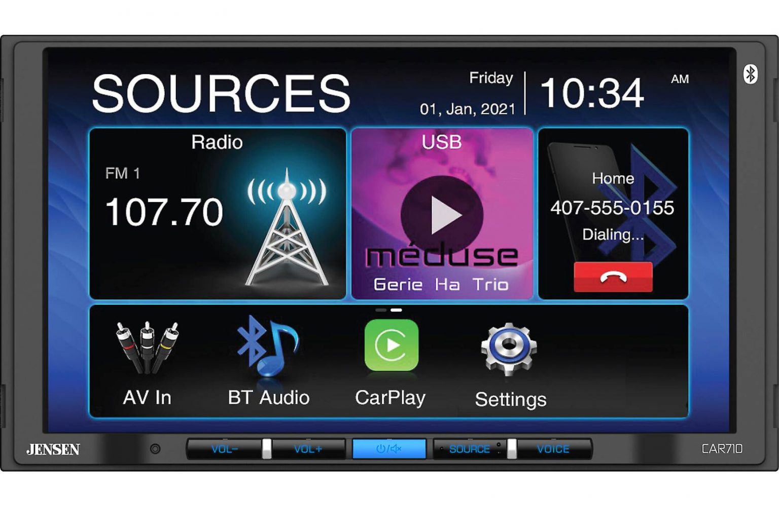 2004 05 06 07 08 Acura TL Jensen CAR710 Apple Carplay Android Auto